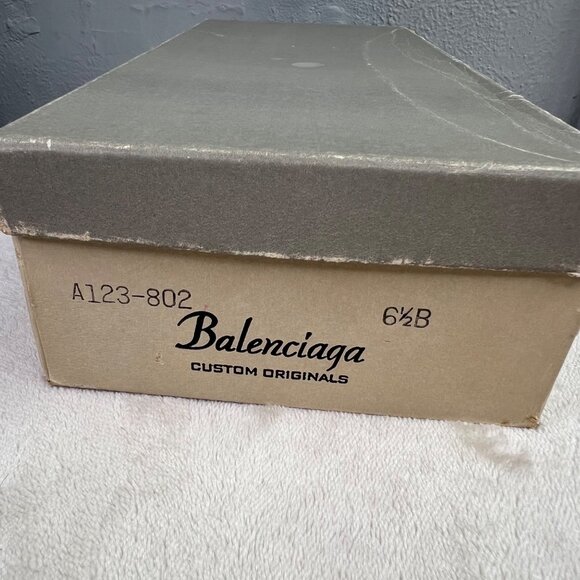 Vintage Balenciaga Chunky Pump Heel size 6.5 Brown Suede Closed Round Toe in Box - Picture 3 of 11
